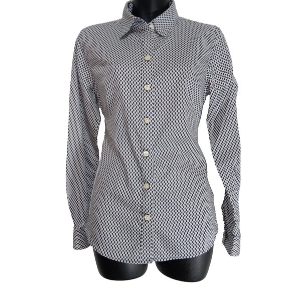 Banana Republic Tops - Banana Republic Women's Non Iron Shirt Business Collared Long Sleeve Geomatric 6